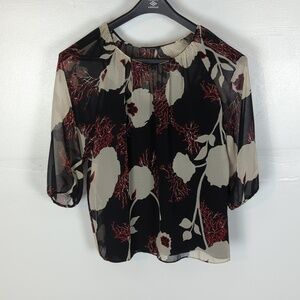 Talbots Sheer Blouse with Attached Camisole